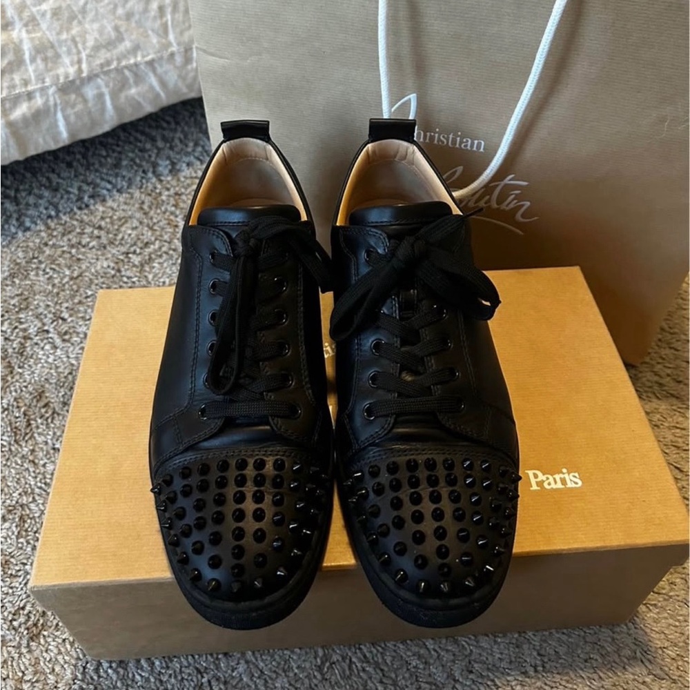 Christian Louboutin Louis Junior Spikes Leather Low-Top Sneakers 43.5